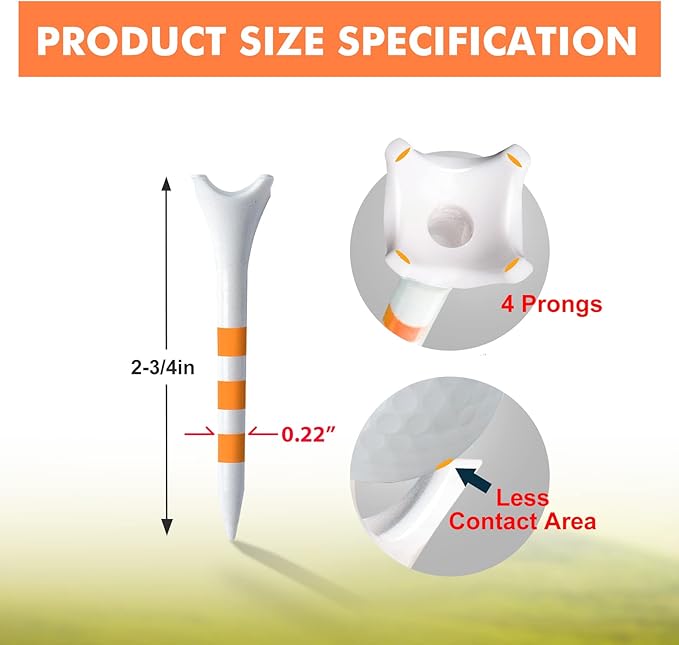 Professional Plastic Golf Tees 100 Pack, Enhanced Durability & Stability - Image 3