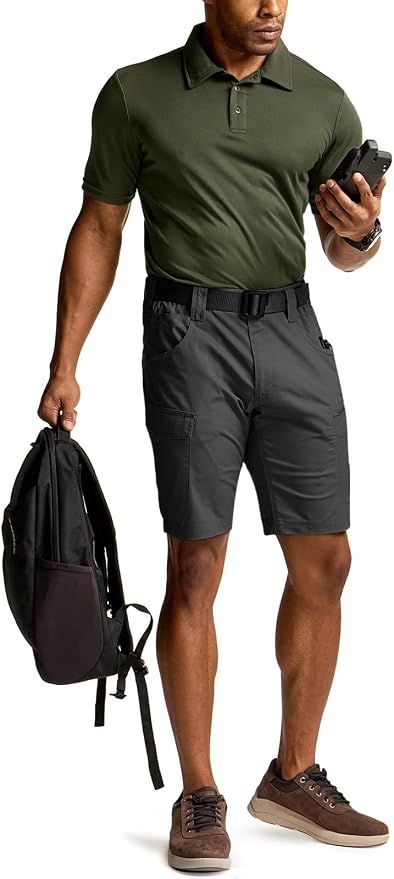 CQR Men's Polo Shirts, Tactical Short Sleeve Golf Performance Shirts, - Image 3