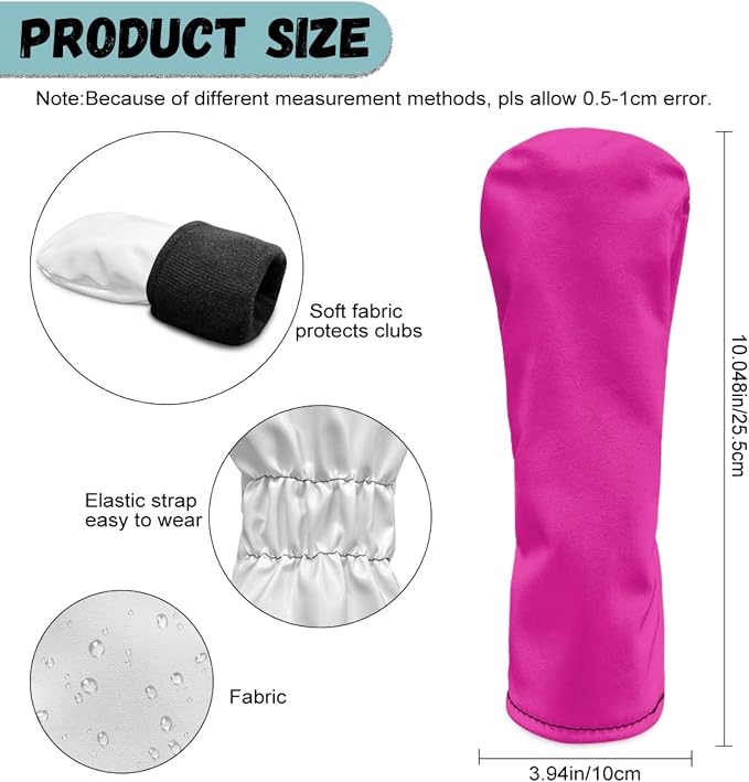 Golf Club Head Covers for Club Protective, Waterproof PU Leather Driver Fairway - Image 6