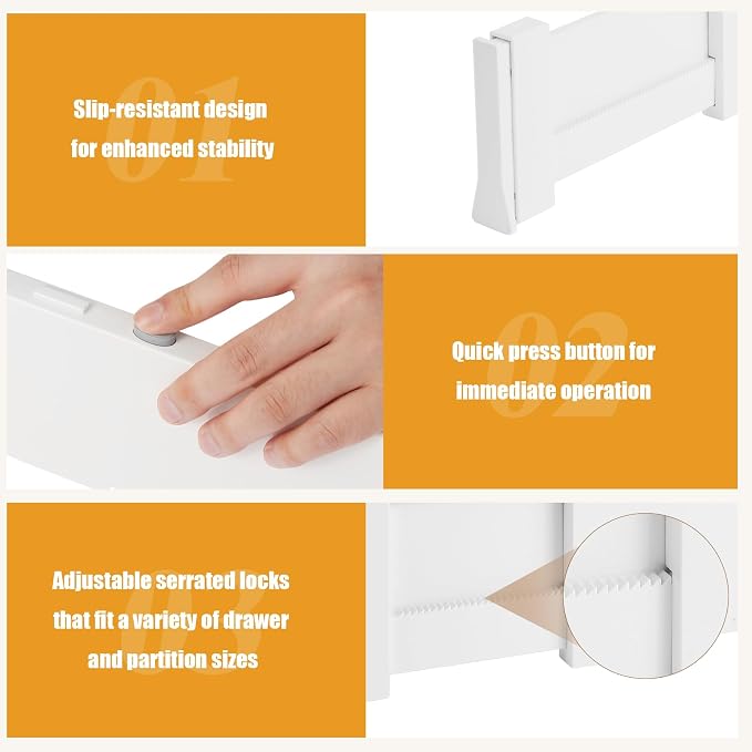4 Pack 4" High Drawer Dividers, Dresser Drawer Organizer, Drawer Separators - Image 3