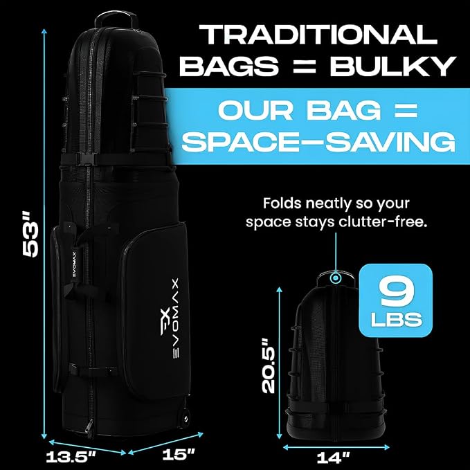 Hard Top Golf Travel Bag for Airlines, 1680D Hard Case Golf Travel Bag - Image 3