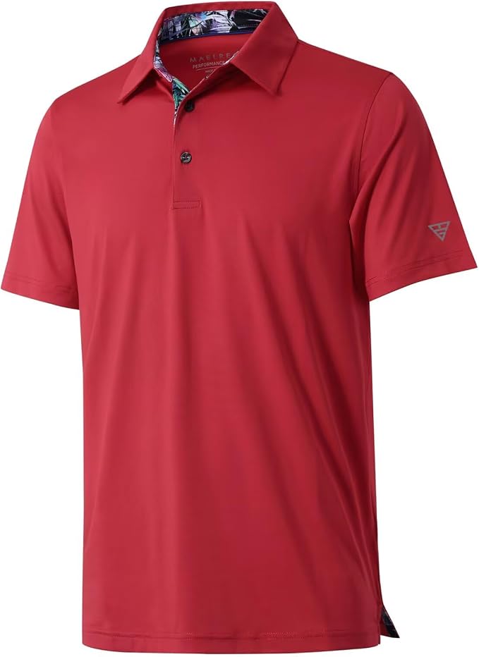 Mens Polo Shirts Short and Long Sleeve Casual Solid Stylish Dry Fit Performance by MAELREG