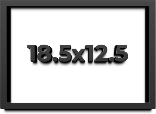 18.5x12.5 Shadow Box Black Solid Wood Display Frame with White Acid-Free Backing UV Acrylic & Hanging Hardware - with 3/4" Usable Depth