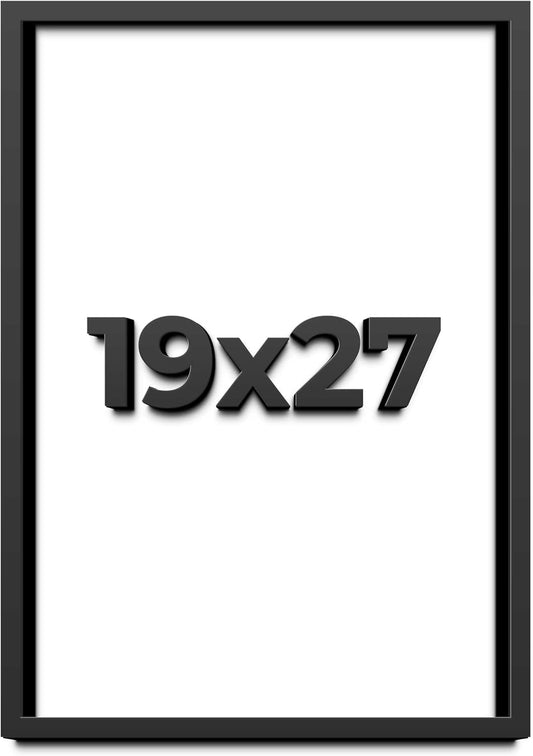 19x27 Shadow Box Black Solid Wood Display Frame with White Acid-Free Backing UV Acrylic & Hanging Hardware - with 3/4" Usable Depth