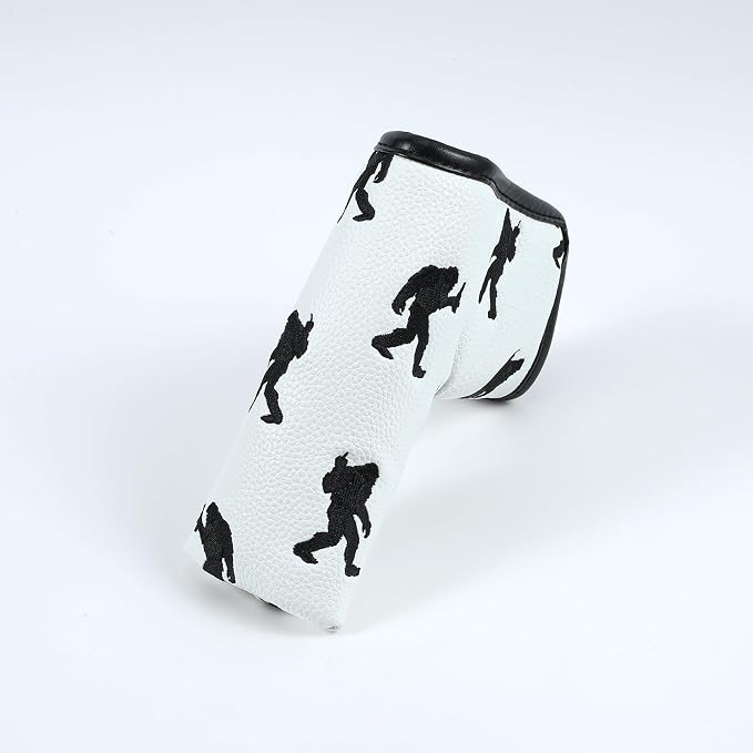 Golf Club Headcover, Premium Leather Embroidery Mallet Putter Cover Blade Head - Image 5