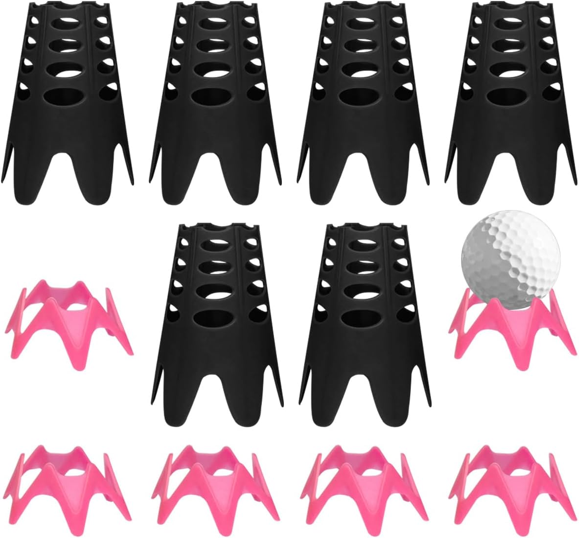 12Pcs Golf Simulator Tees ，Plastic Golf Mat Tees Tools for Outdoor Indoor Winter Turf and Driving Range Home Training Golf Tees