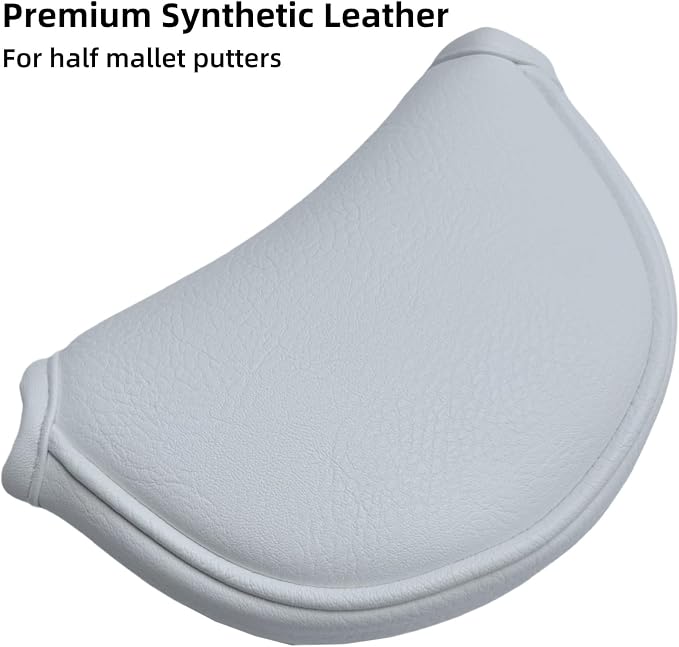 Classic Black/White Golf Putter Cover Magnetic, Center Shafted Mid Mallet - Image 5