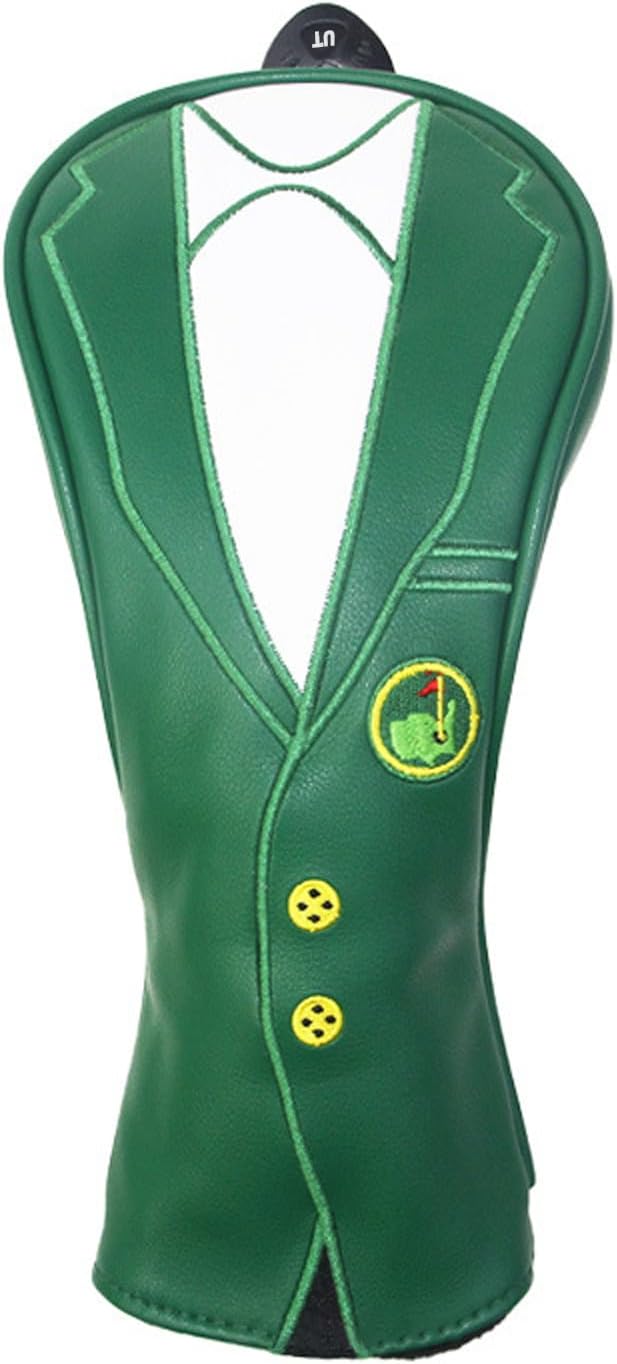 Green Jacket Golf Club Covers, PU Leather Elastic Neckline Golf Head Covers by Yulatik