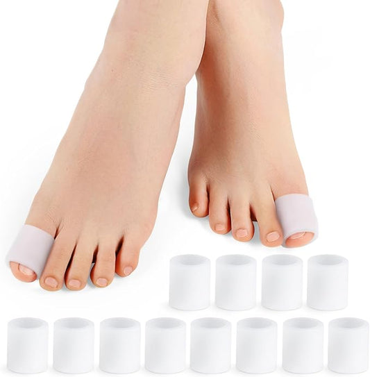 Povihome Toe Sleeves, Toe Protectors, 12 Pack Toe Tube Pads by Povihome