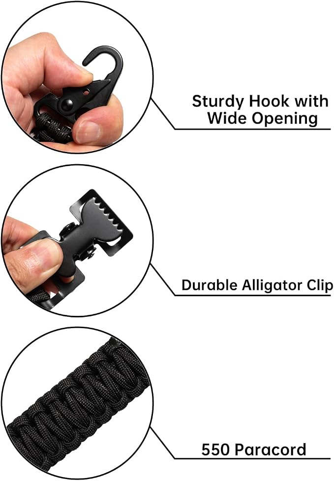 Tactical Glove Clips Work Glove Holders Strap w/Metal Alligator - Image 6