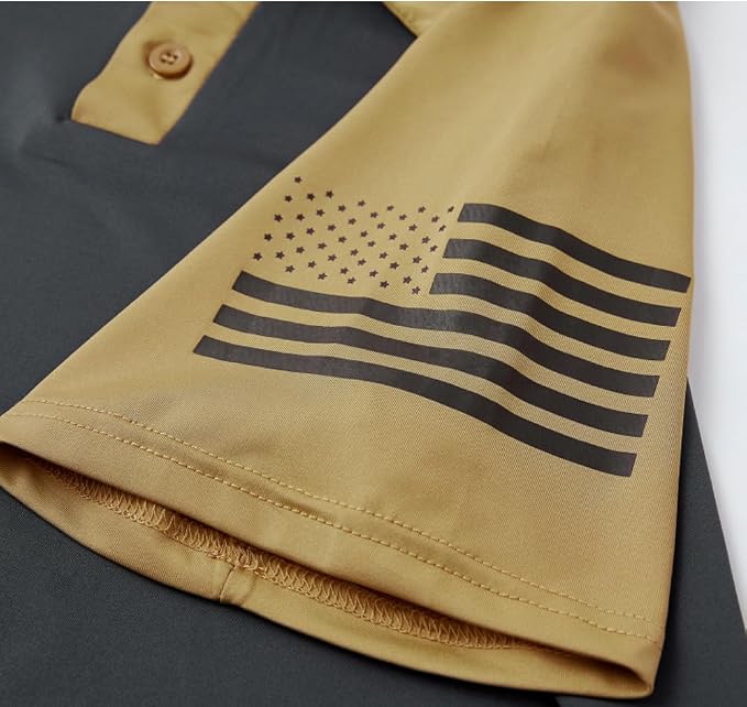 HARGLESMAN Men's 1776 Independence Day American Flag Short Sleeve Polo Golft - Image 2