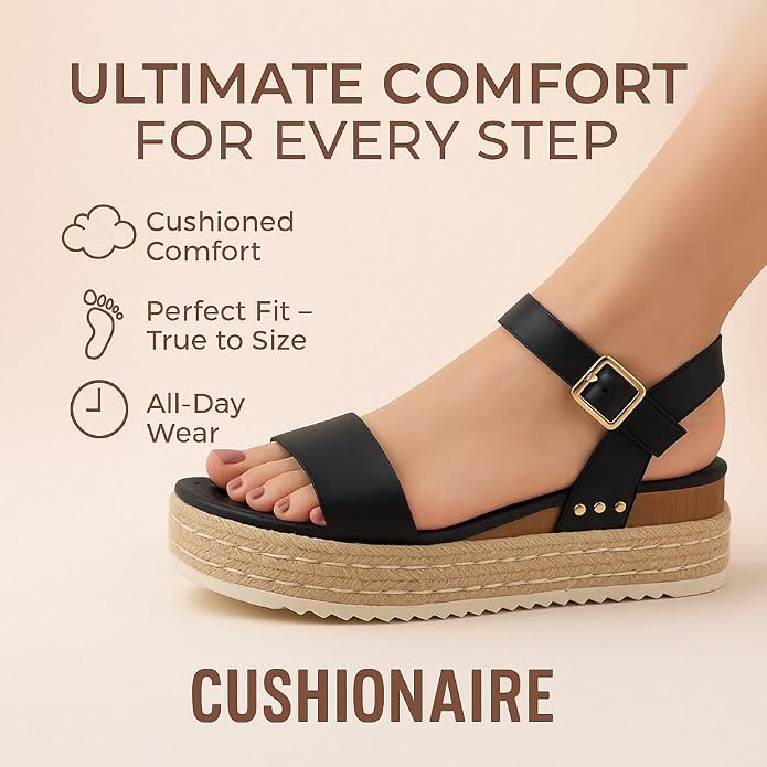 CUSHIONAIRE Melissa Espadrille Platform Sandals - Image 2