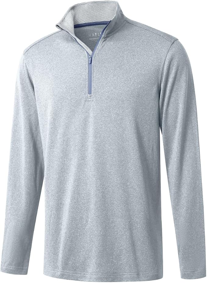 M MAELREG Quarter Zip Golf Pullover Men Dry Fit Long Sleeve Performance Wicking by MAELREG