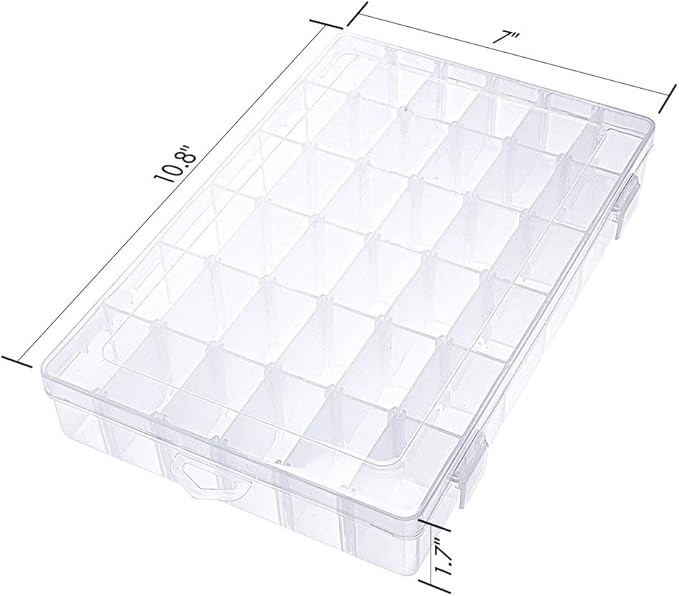 Gospire 36 Grids Clear Plastic Jewelry Box Organizer Storage Container - Image 7