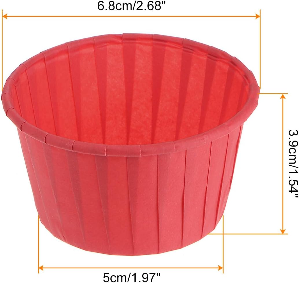 HARFINGTON 150Pcs Cupcake Baking Cups 3.5oz Standard Size Paper Cupcake Liners Greaseproof Wrappers Disposable for Wedding Birthdays Christmas Dessert, Red