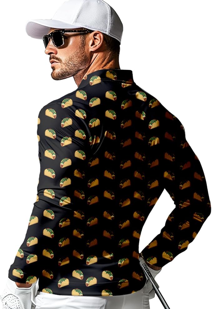 Men's Long Sleeve Golf Shirt Quick Dry 3 Button Work Fishing Outdoor Casual - Image 2
