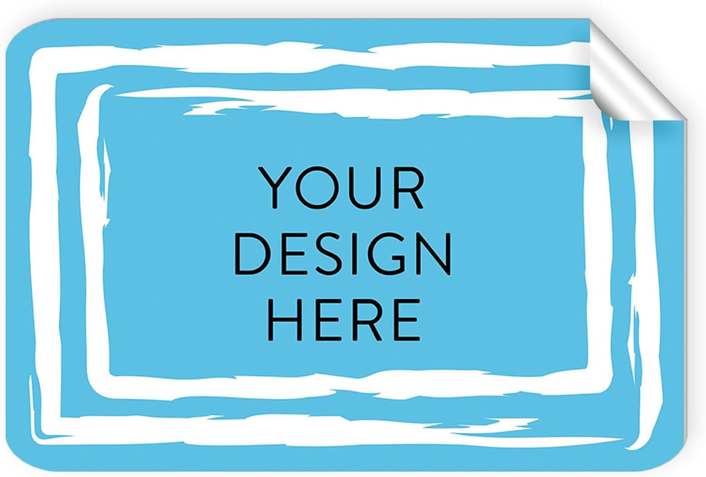 100 Custom Vinyl Stickers - Upload Your own Image, Text, Design, Logo - Personalized Logo Labels for Handmade, Packaging, Bottle, Jars, Candle, Brand Stickers (Blue Swirls, 5x3)