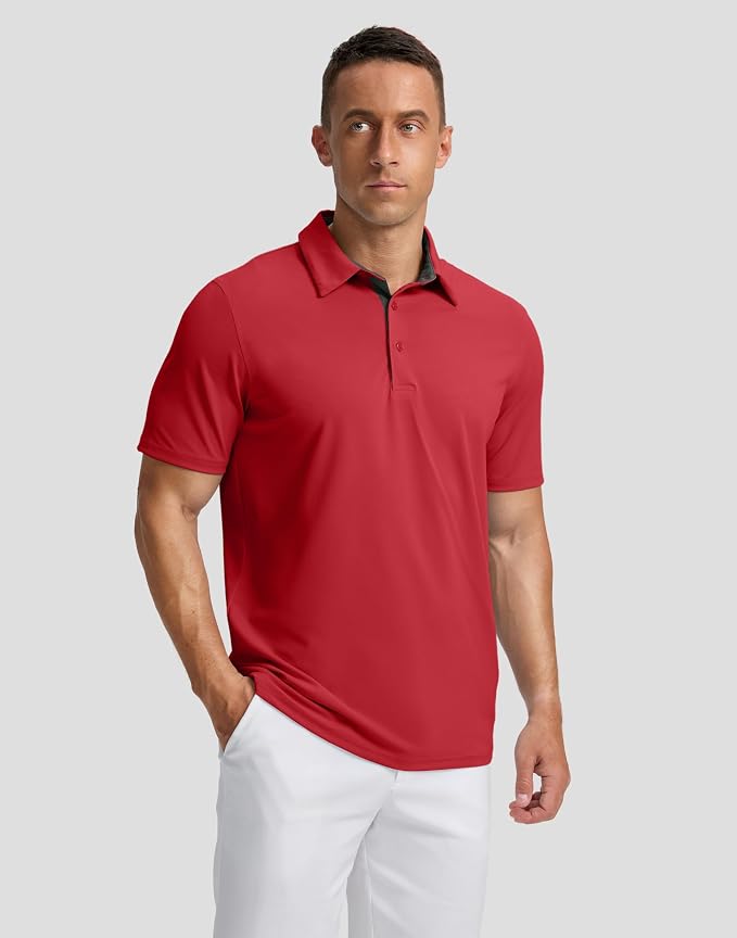 Men's Golf Shirts Dry Fit Moisture Wicking Performance Short Sleeve Collared - Image 2