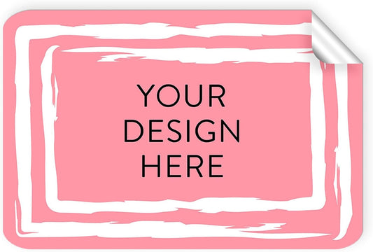 100 Custom Vinyl Stickers - Upload Your own Image, Text, Design, Logo - Personalized Logo Labels for Handmade, Packaging, Bottle, Jars, Candle, Brand Stickers (Pink, 5x3)