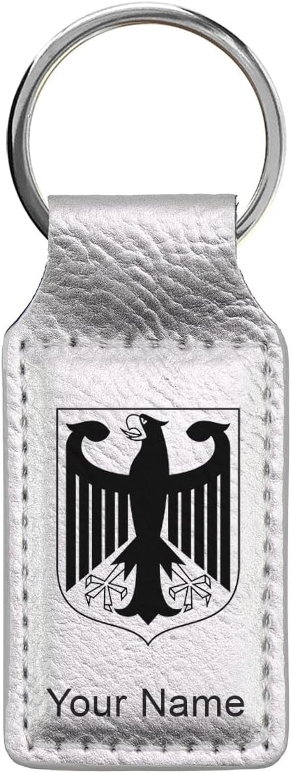 LaserGram Rectangle Keychain, Coat of Arms Germany, Personalized Engraving by LaserGramCustomEngravedGifts