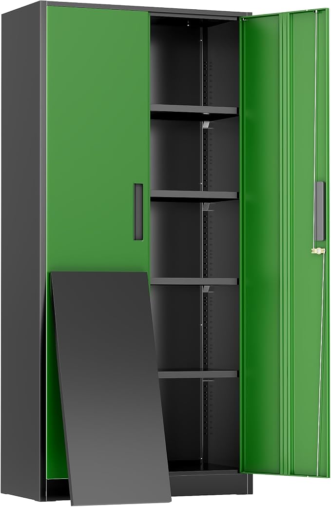 Greenvelly Metal Garage Storage Cabinet, Tall Cabinets by Greenvelly