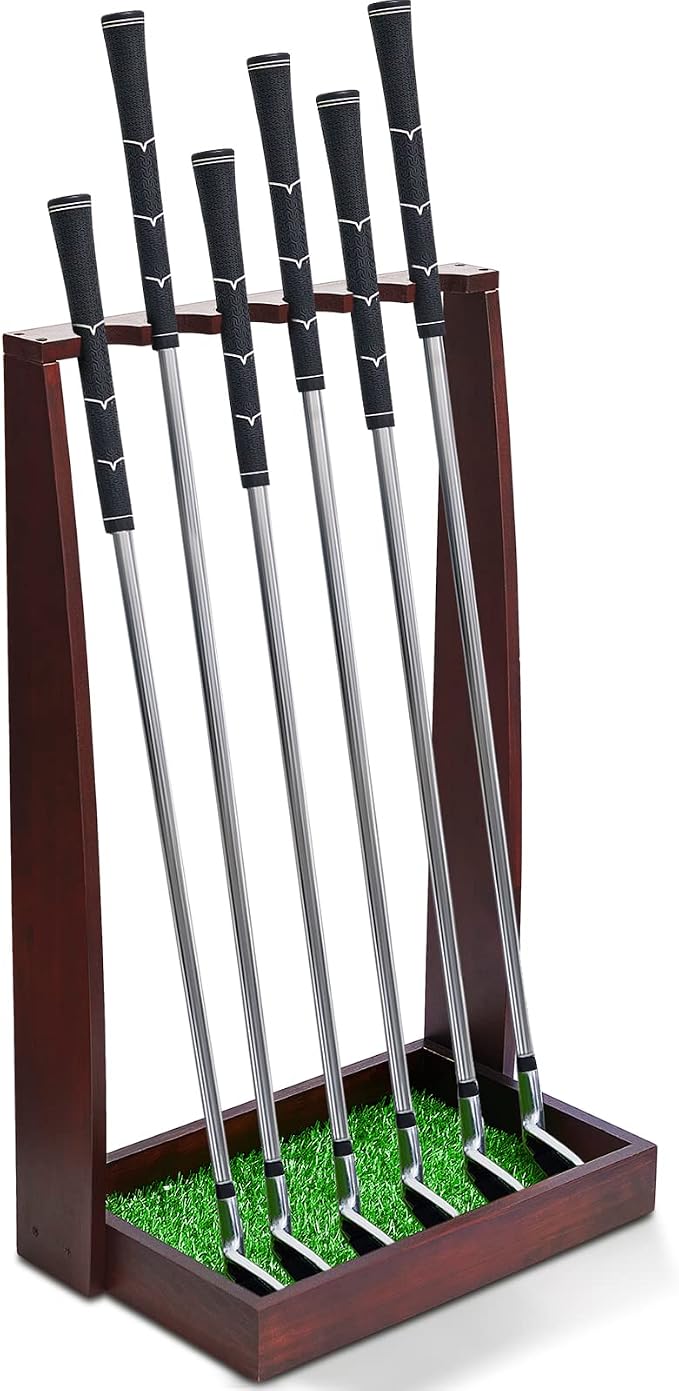 Lenwen Wooden Golf Putter Stand Golf Club Holder Stand Wooden Display Rack by Lenwen
