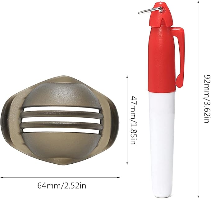 2Pcs Red and Black Golf Ball Line Marker Golf Ball Line Drawing Marker Line - Image 2