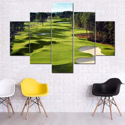 Wall Paintings for Living Room Golf Course Scenery Pictures Green Lawn Artwork by TUMOVO