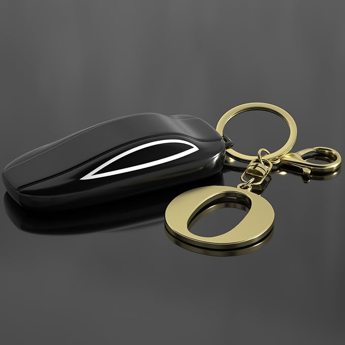 Stainless Steel Gold Letter A-Z Keychain - Image 2