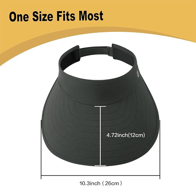 WANDER Sun Visor Hats for Women Wide Brim UV Protection Adjustable Large Golf - Image 2