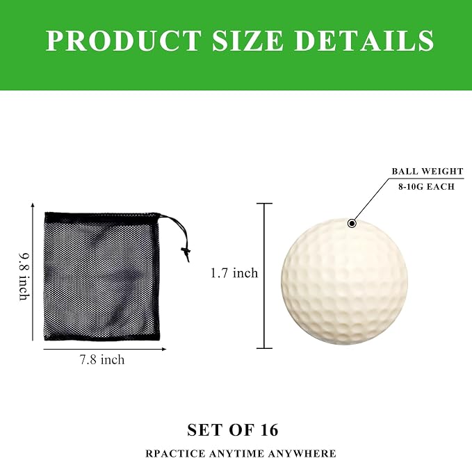 Foam Golf Practice Balls 16 or 54 Pack Soft Limited Flight Golf Balls - Image 2