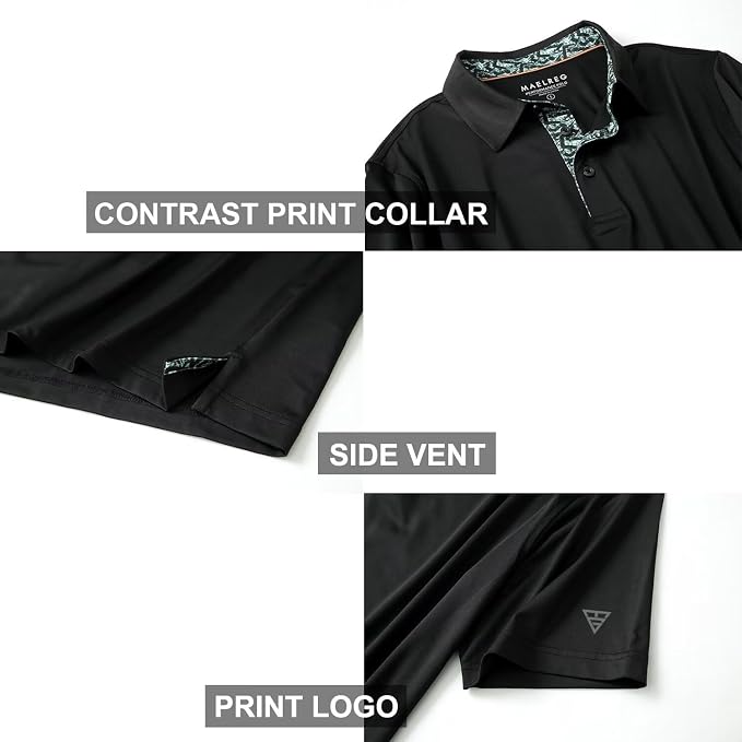 Mens Polo Shirts Short and Long Sleeve Casual Solid Stylish Dry Fit Performance - Image 4