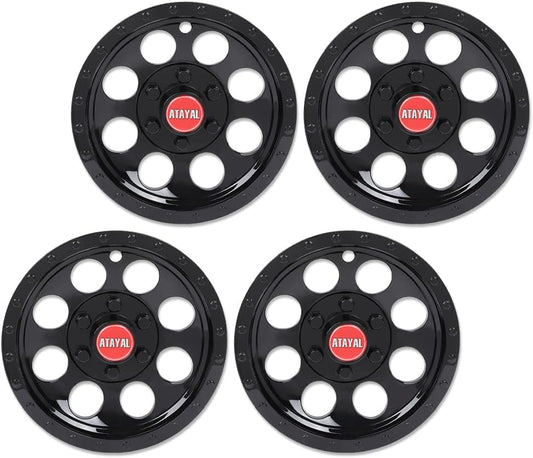 GRAND ORANGE 10" Black Wheel Cover Hub Caps Compatible with EZGO Club Car and Yamaha Golf Cart Hubcaps Set of 4