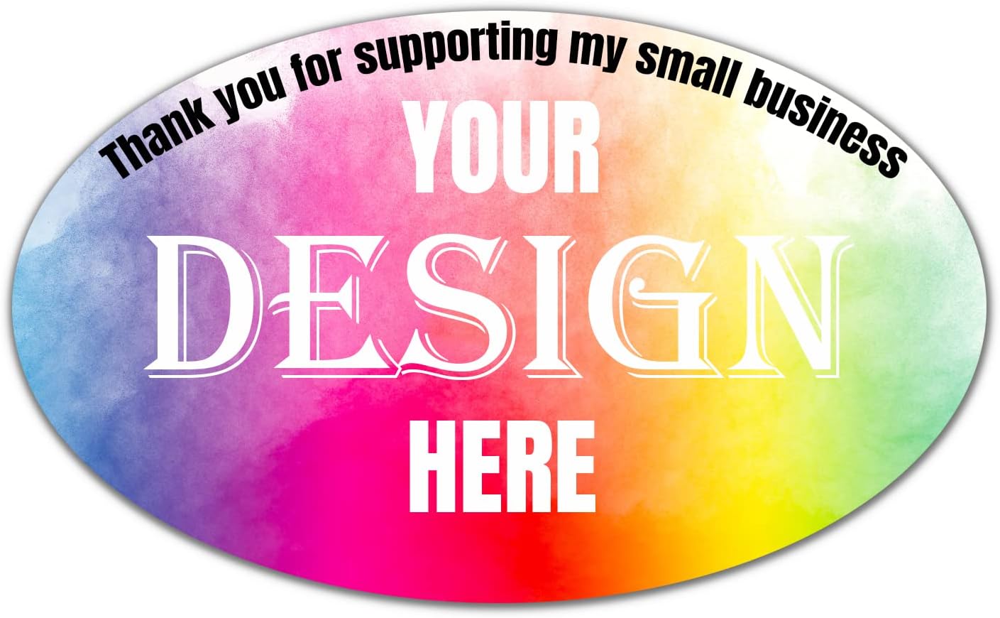 Custom 100-500 Personalized Labels, Oval 5x2 Inch Stickers with Logo & Text for Business, Thank You Labels