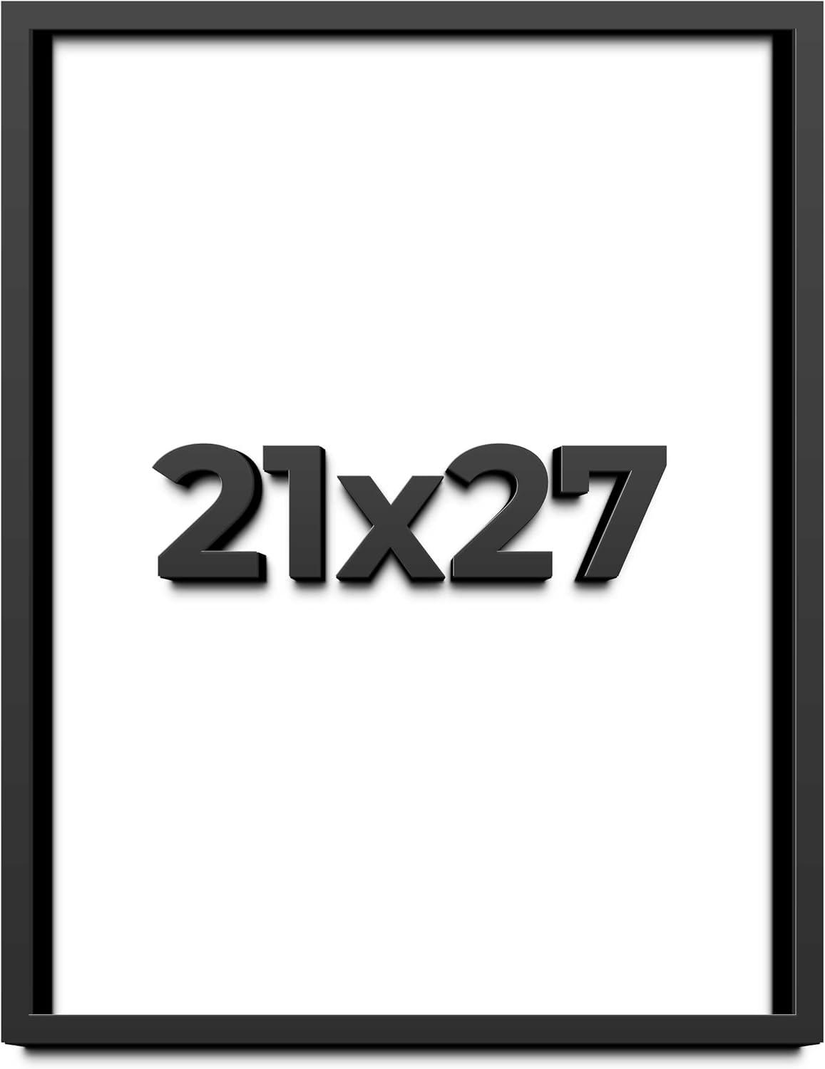 21x27 Shadow Box Black Solid Wood Display Frame with White Acid-Free Backing UV Acrylic & Hanging Hardware - with 3/4" Usable Depth