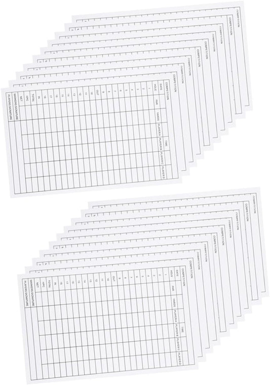 20pcs Golf Scorecards Coated Paper Score Sheets Portable Double-Sided Design for Easy Recording for Competitions and Essential Golf Course Accessory