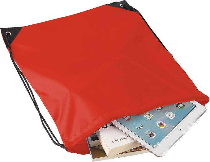 KUUQA 80Pcs Red Drawstring Backpack Bag Sack Drawstring Bags Bulk String Bags - Image 5
