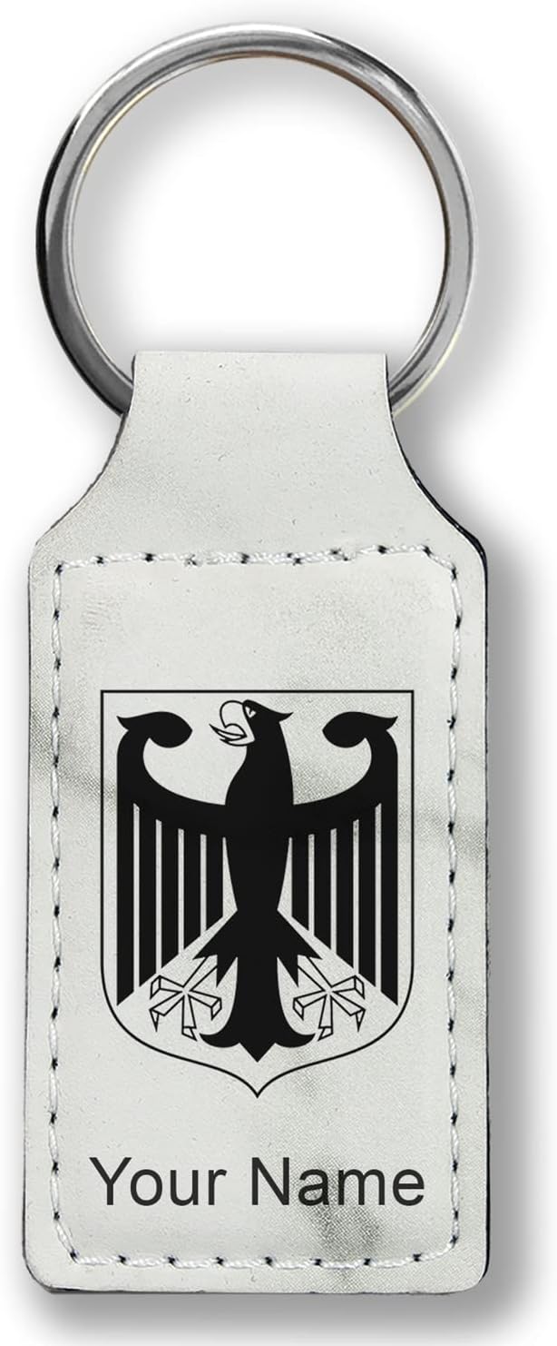 LaserGram Rectangle Keychain, Coat of Arms Germany, Personalized Engraving by LaserGramCustomEngravedGifts