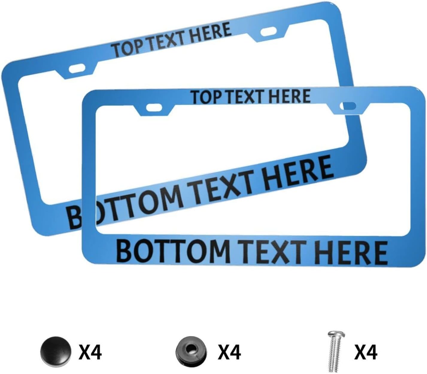 2 Pack Custom Personalized License Plate Frame Customized Car Tag Frames for Women Men with Screw Caps,12"x6",2 Holes