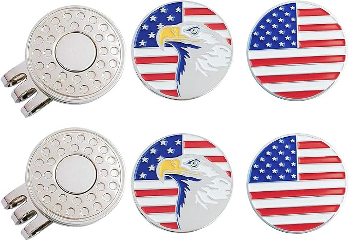 Golf Ball Markers with Hat Clips Value Sets by GOLTERS
