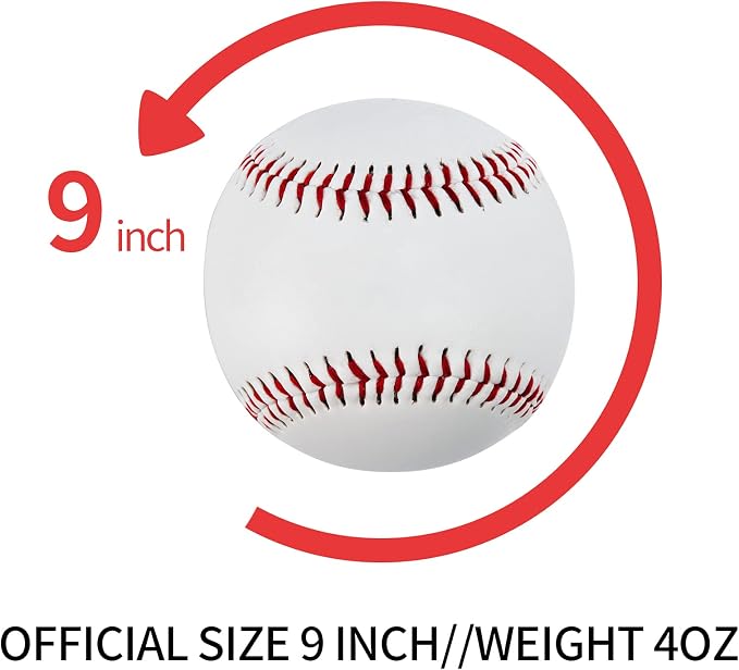 GKK Baseball 12 Pack Balls Training Baseballs 9 inch TeeBall Safety Baseballs - Image 4