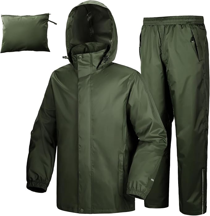 33, 000ft Men's Rain Suit Packable Waterproof Lightweight Rain Gear by 33000ft