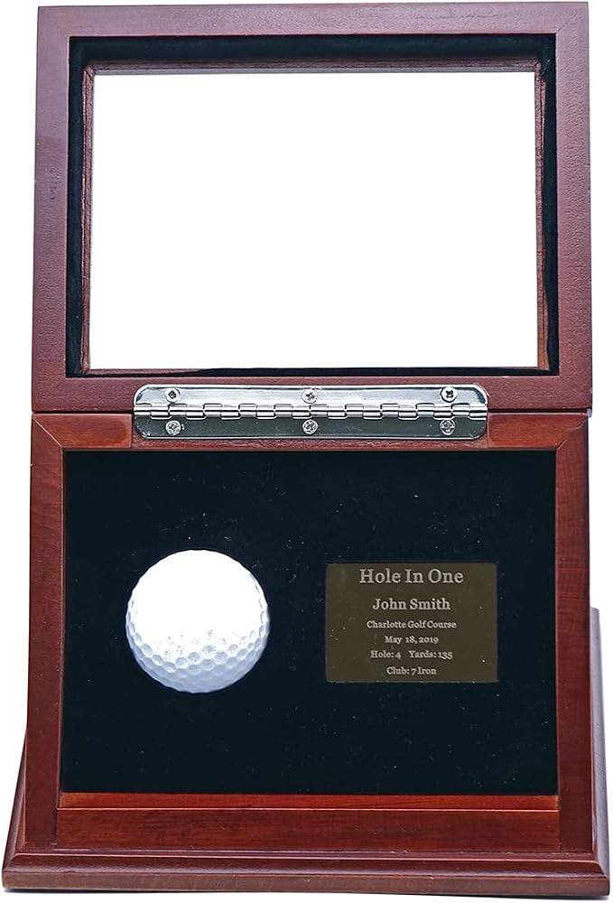Show Box in One Golf Ball Beech Wood Display Case Box Shadow Box - Image 2