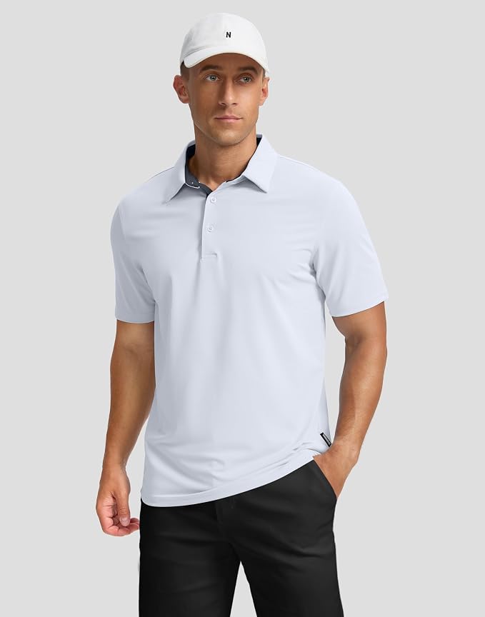 Men's Golf Shirts Dry Fit Moisture Wicking Performance Short Sleeve Collared - Image 2