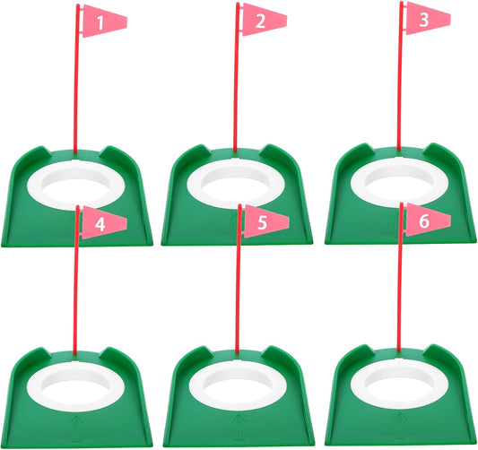 6 Pack Golf Putting Cup with Flags, Plastic Mini Golf Hole Putting Practice Aids,s Accessories for Adult Put Green,Backyard,Indoor Outdoor Practice