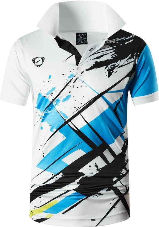 jeansian Men's Sport Outdoor Quick Dry Fit Short Sleeves Polo Tee Shirt Tshirt T-Shirt Tops Golf Tennis Bowling LSL195