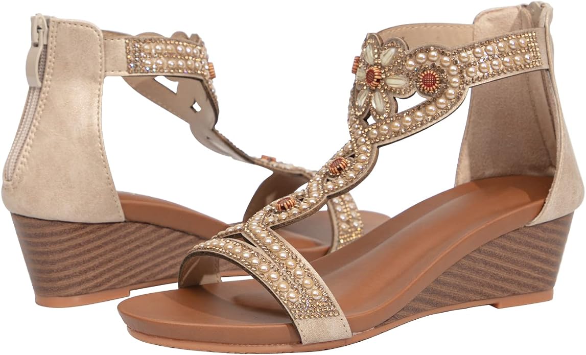 WOJWSKI Women's Slide Wedge Sandal Open Toe High Heel Zipper Back Platform - Image 5