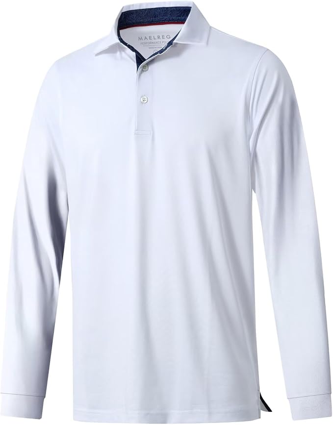 Mens Polo Shirts Short and Long Sleeve Casual Solid Stylish Dry Fit Performance by MAELREG