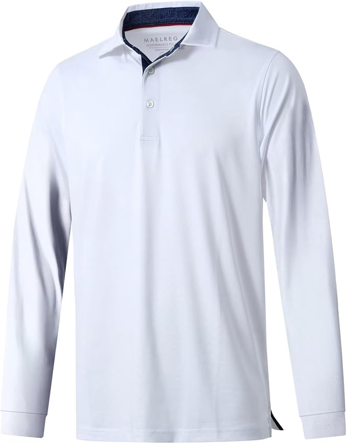 Mens Polo Shirts Short and Long Sleeve Casual Solid Stylish Dry Fit Performance by MAELREG