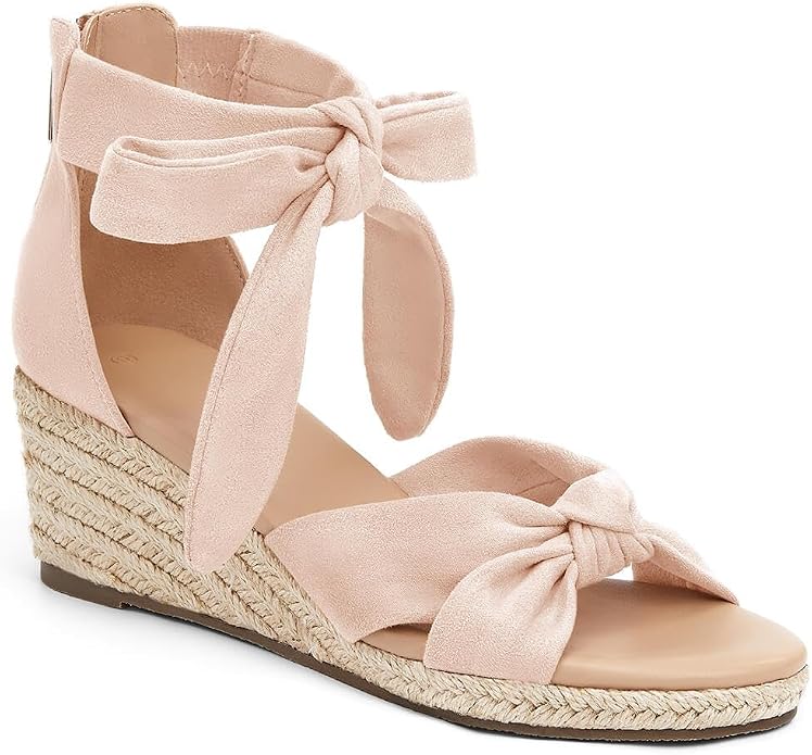 LAICIGO Womens Espadrilles Wedge Sandals Back Zipper Closure Open Toe Platform by LAICIGO